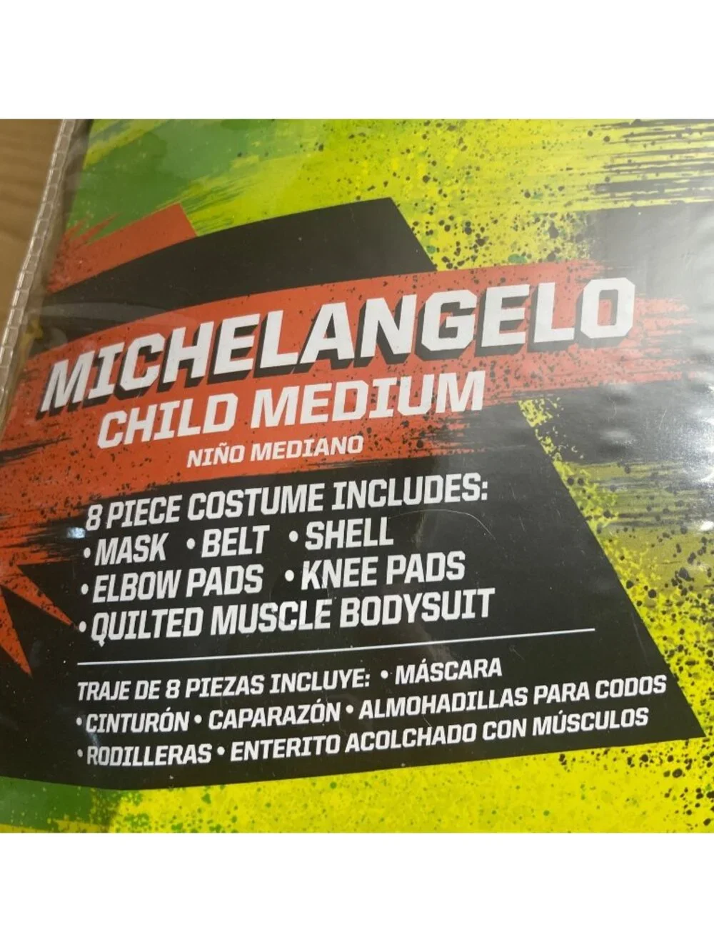Teenage Mutant Ninja Turtles Michelangelo Child Med Halloween Costume 8 Pc Set